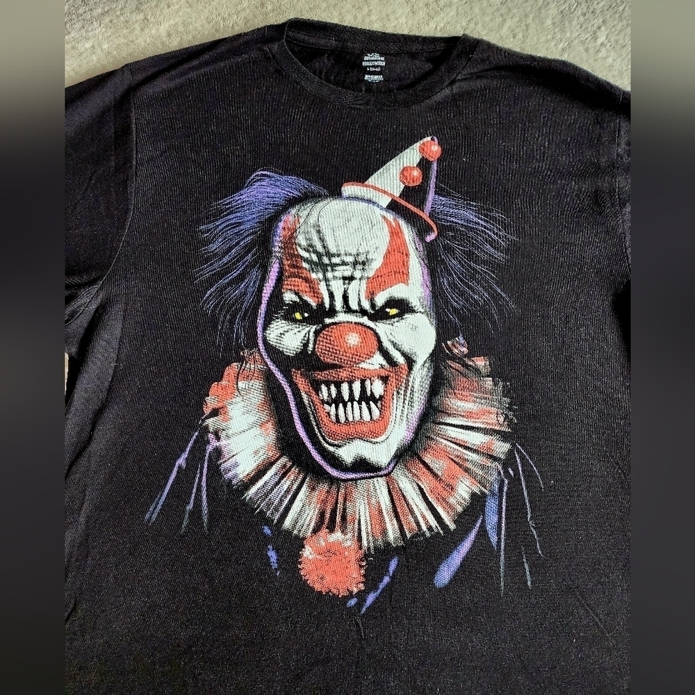 NWT Men's Halloween Scary Clown horror movie Graphic T-Shirt, size L, XXL - Picture 2 of 3